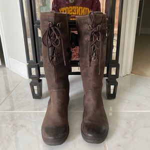 UGG Elsa Lace Up Leather Boots